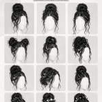 Chignon décoiffé élégant et décontracté sur une femme.