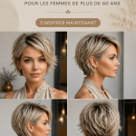 Coiffure courte élégante pour femme de plus de 60 ans, mélange de modernité et d'élégance.