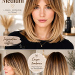 Coiffures mi-longs avec frange pour femmes, présentation d'idées stylées.