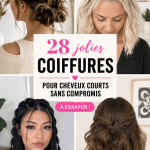 Collage de 28 coiffures mignonnes pour cheveux courts