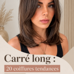 Une femme avec un carré long élégant et moderne, affichant une coiffure tendance.