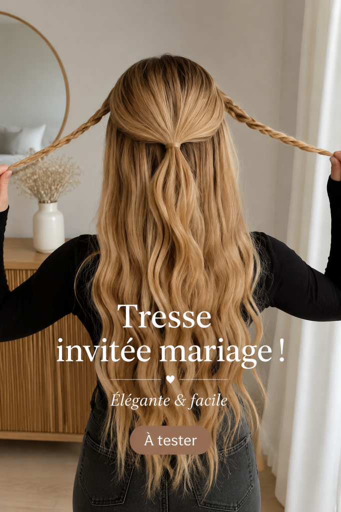 Coiffure tressée élégante pour les invitées de mariage
