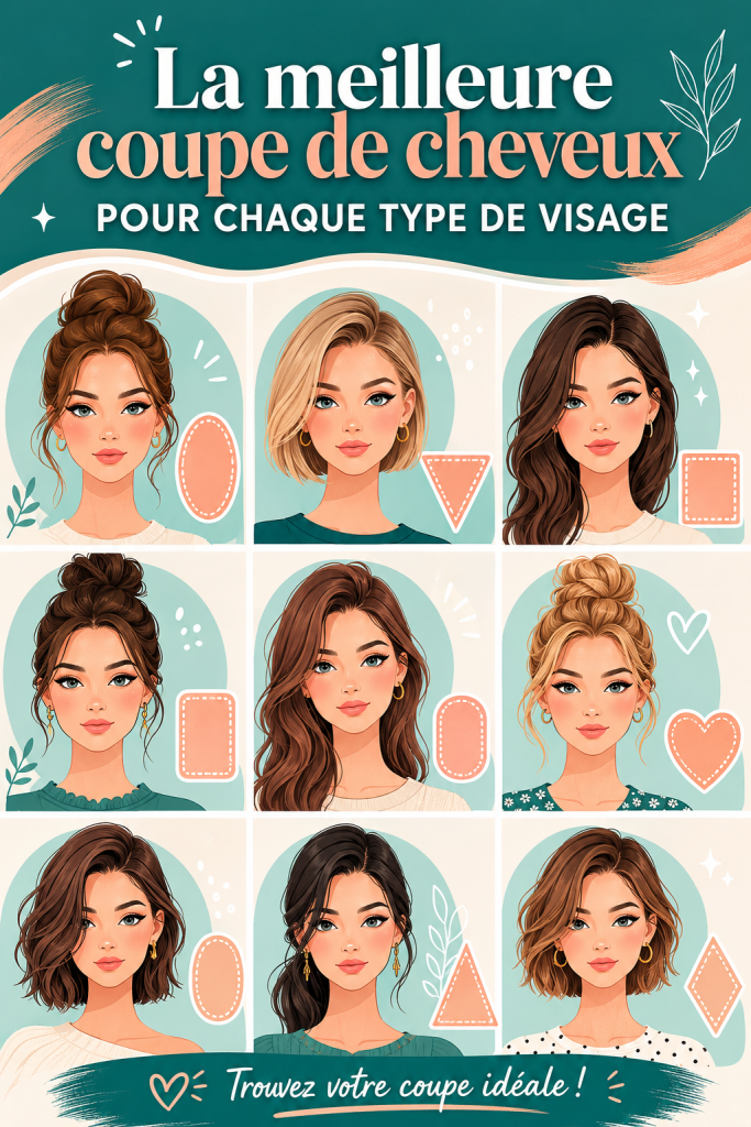 Femme avec une coupe de cheveux flatteuse pour son visage ovale.