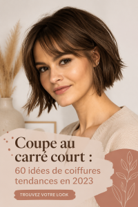 Femme avec une coupe au carré court moderne et stylée.