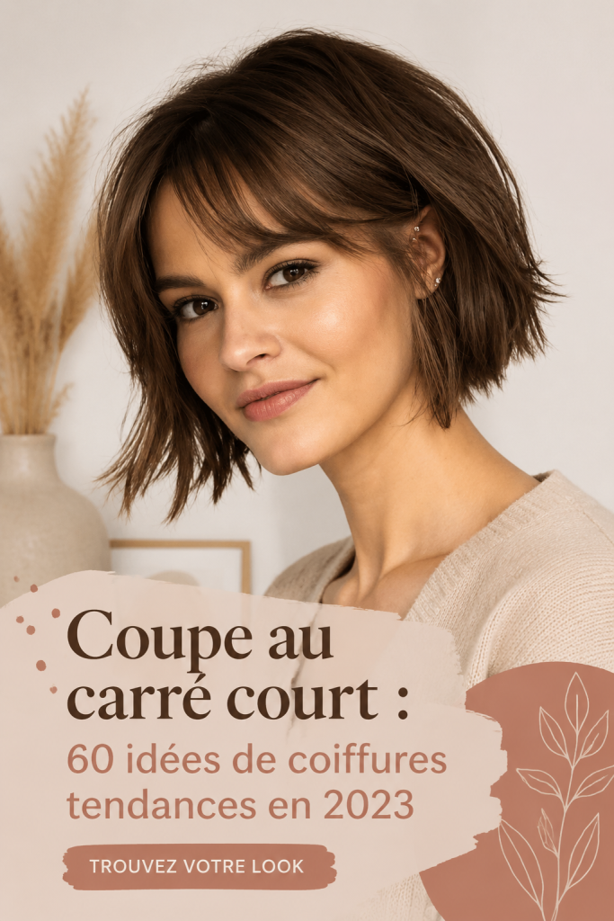 Femme avec une coupe au carré court moderne et stylée.