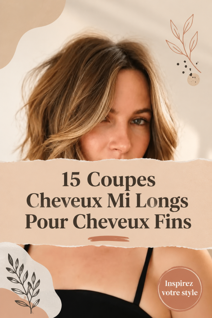 Coupes de cheveux mi-longs modernes pour cheveux fins, inspirées par les tendances actuelles.