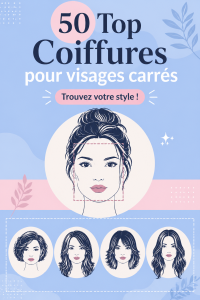 Coupes de cheveux variées pour visages carrés