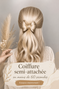 Coiffure demi-attachée élégante réalisée en moins d'une minute