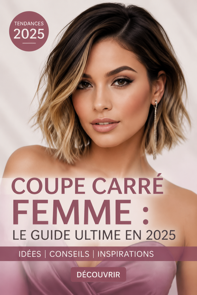 Une femme avec un carré élégant, coupé selon les tendances 2025