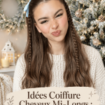 Coiffures tendance pour cheveux mi-longs, montrant différentes options de style.