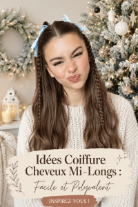 Coiffures tendance pour cheveux mi-longs, montrant différentes options de style.