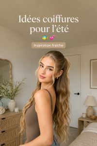 Une femme avec une coiffure estivale élégante sous le soleil d'été.