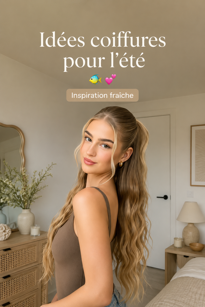 Une femme avec une coiffure estivale élégante sous le soleil d'été.