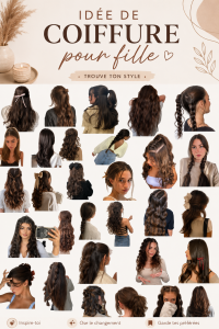Une fille souriante avec une belle coiffure élaborée à la maison.