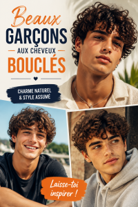 Un garçon avec de magnifiques cheveux bouclés, illustrant la tendance actuelle.