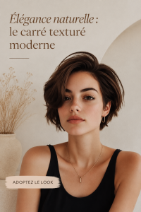 Femme avec un bob texturé moderne, affichant un look chic et élégant.