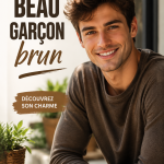 Un beau garçon brun avec un regard séduisant et un style élégant.