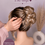 Chignon élégant sur cheveux courts, style classique