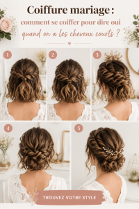 Coiffure élégante pour mariage avec cheveux courts