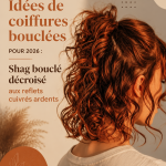 Un modèle avec des boucles volumineuses et brillantes dans un style décontracté.