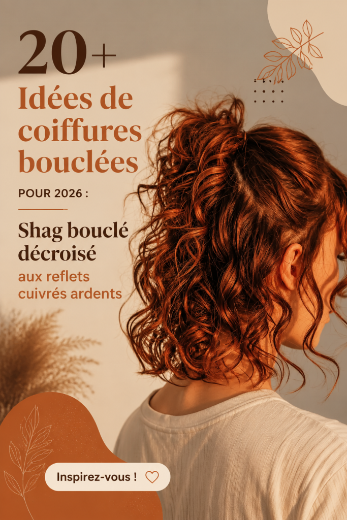 Un modèle avec des boucles volumineuses et brillantes dans un style décontracté.
