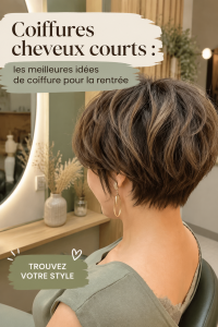 Femme avec une coiffure courte tendance pour l'automne