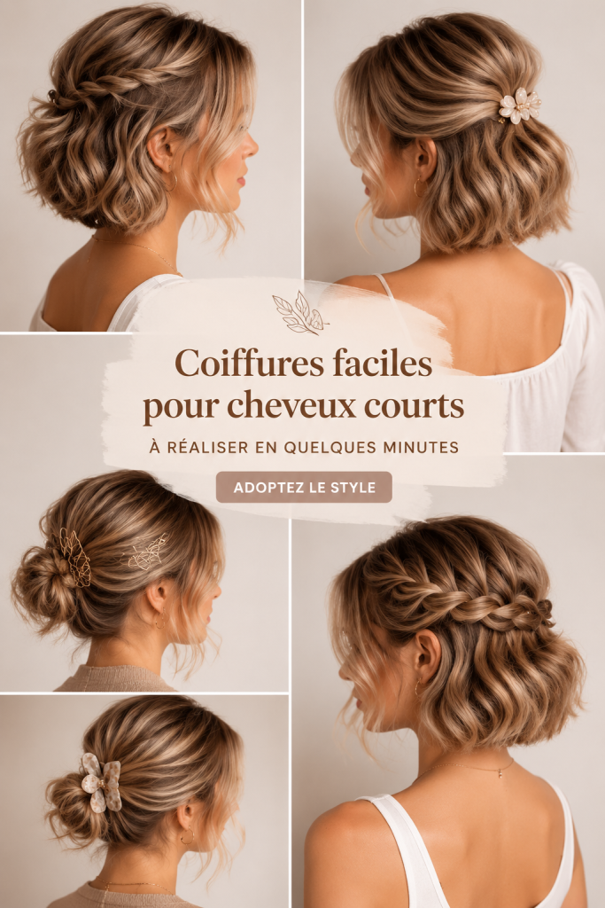 Coiffures courtes faciles à réaliser rapidement sur un modèle
