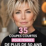 Femme de 50 ans avec une coiffure courte élégante.