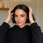 Une femme souriante avec une coiffure simple et élégante réalisée facilement