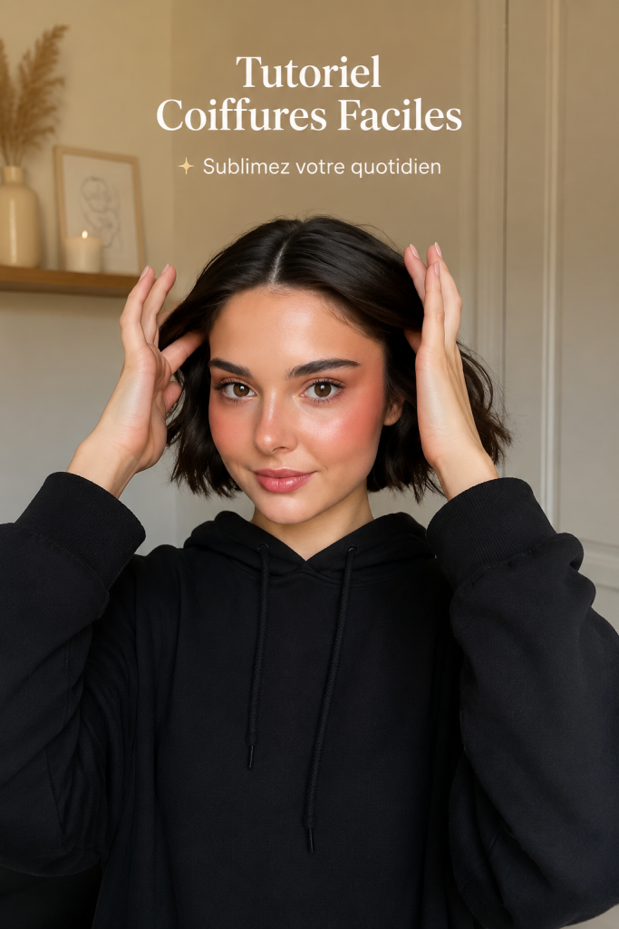 Une femme souriante avec une coiffure simple et élégante réalisée facilement