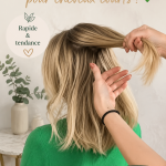 Coiffure simple et élégante pour cheveux courts montrant un style moderne.