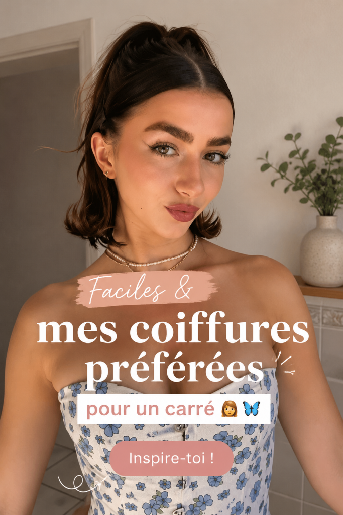 Coiffure bob élégante avec accessoires délicats