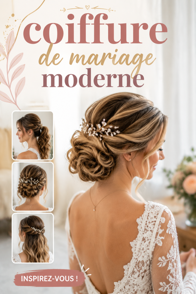 Un échantillon de coiffures de mariage modernes et élégantes, parfaites pour de belles cérémonies.