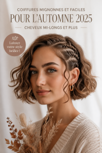 Coiffure d'automne mignonne pour cheveux mi-longs.