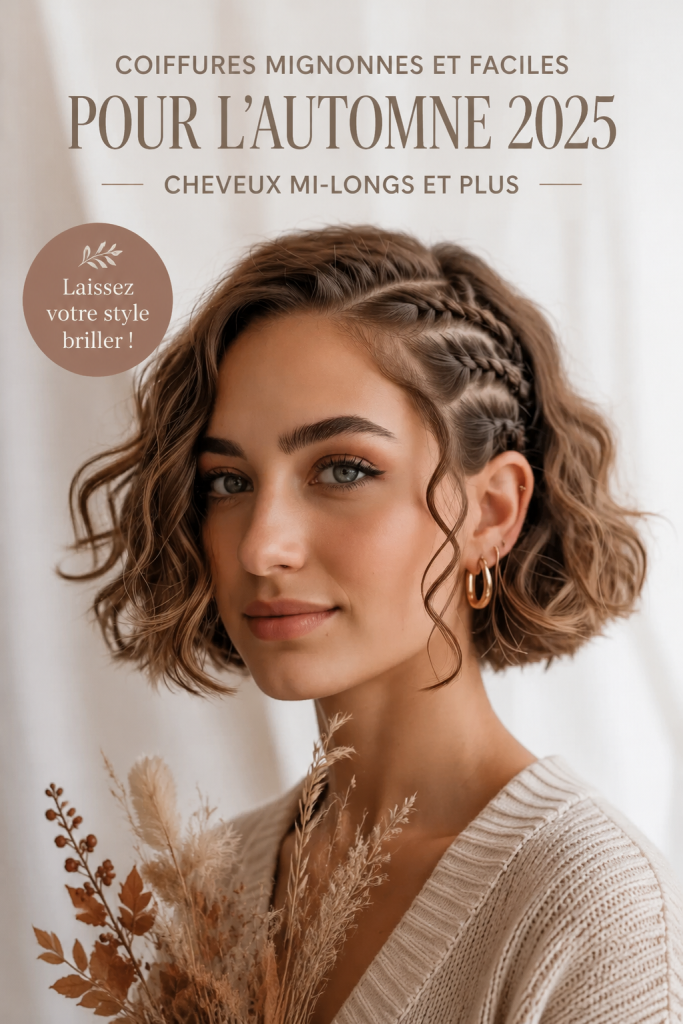 Coiffure d'automne mignonne pour cheveux mi-longs.