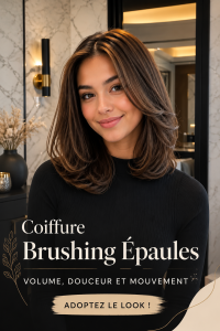 Coiffure au carré élégante avec cheveux lisses et volumineux.
