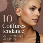 Femme avec une coiffure moderne et intemporelle, mettant en valeur un style chic et élégant.