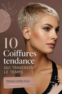 Femme avec une coiffure moderne et intemporelle, mettant en valeur un style chic et élégant.
