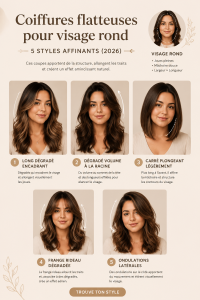 Coupes de cheveux flatteuses pour visages ronds