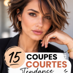 Exemples de coupes courtes tendance pour 2025, montrant diverses coiffures stylées.