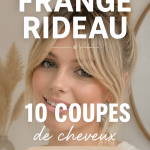 Femme avec une frange rideau élégante et dégradée