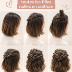 Grafique illustrant des coiffures simples pour femmes débutantes