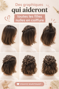 Grafique illustrant des coiffures simples pour femmes débutantes