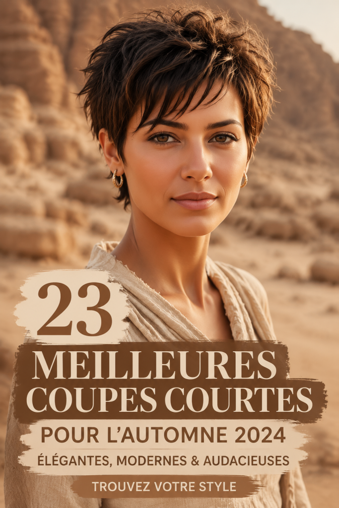 Femme avec une coupe de cheveux courte et élégante pour l'automne 2024