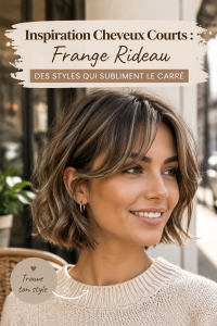 Femme avec un carré stylé et une frange tendance