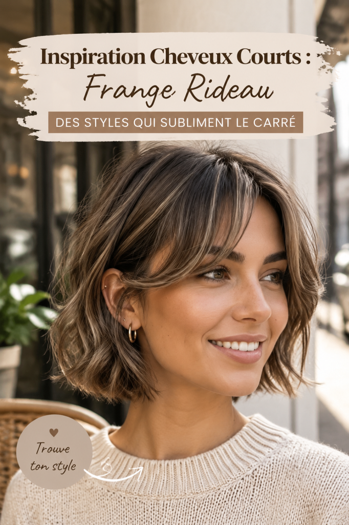 Femme avec un carré stylé et une frange tendance