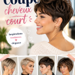 Modèle de coupe de cheveux court sur un mannequin.