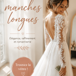 Robe de mariée à manches longues élégante portée par une mariée éblouissante