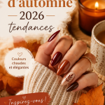 Des ongles stylisés avec des motifs d'automne et des couleurs tendance pour 2026.