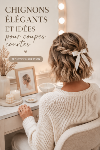 Chignon élégant sur une femme aux cheveux bruns, pour un style raffiné.